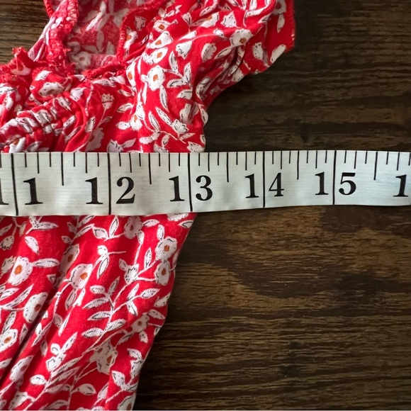 Princess Polly Red Floral Mini Dress Size 2 Feminine Romantic Ruffle Festival - Picture 13 of 16